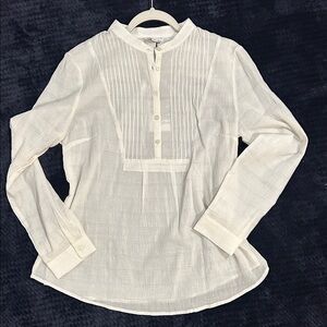 Felicite Chic Cream Button-Up Women's Tunic